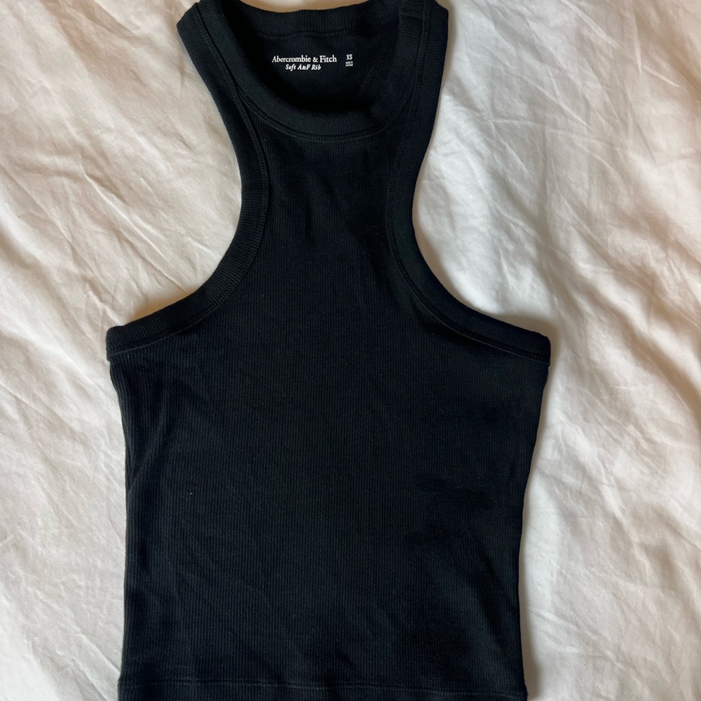 Abercrombie & Fitch Black Cropped Tank Top